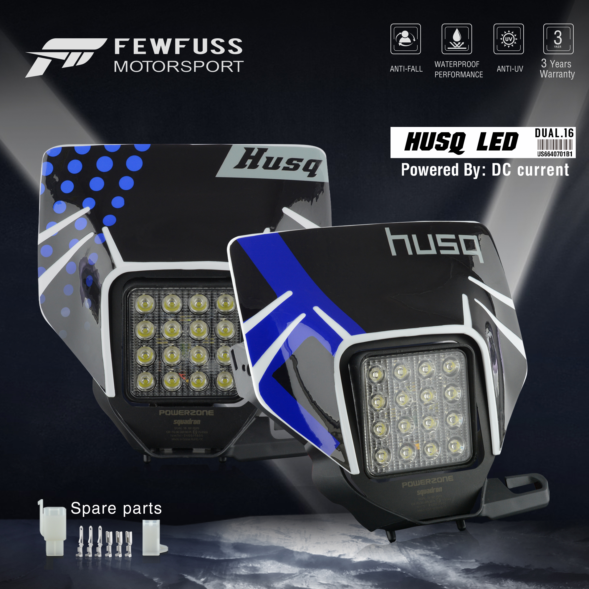 FEWFUSS オートバイヘッドライトヘッドランプヘッドライトスーパーモトフェアリングハスクバーナハスキー TE TE エンデューロ VSL ヘッドライト