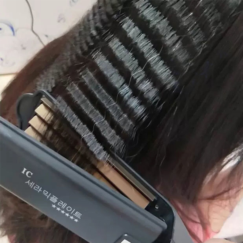 プロフェッショナル高速ふわふわヘアクリンパアイロンコーン波形圧着アイロン電波カーラーアイロンファッションカーリングスタイリングツール