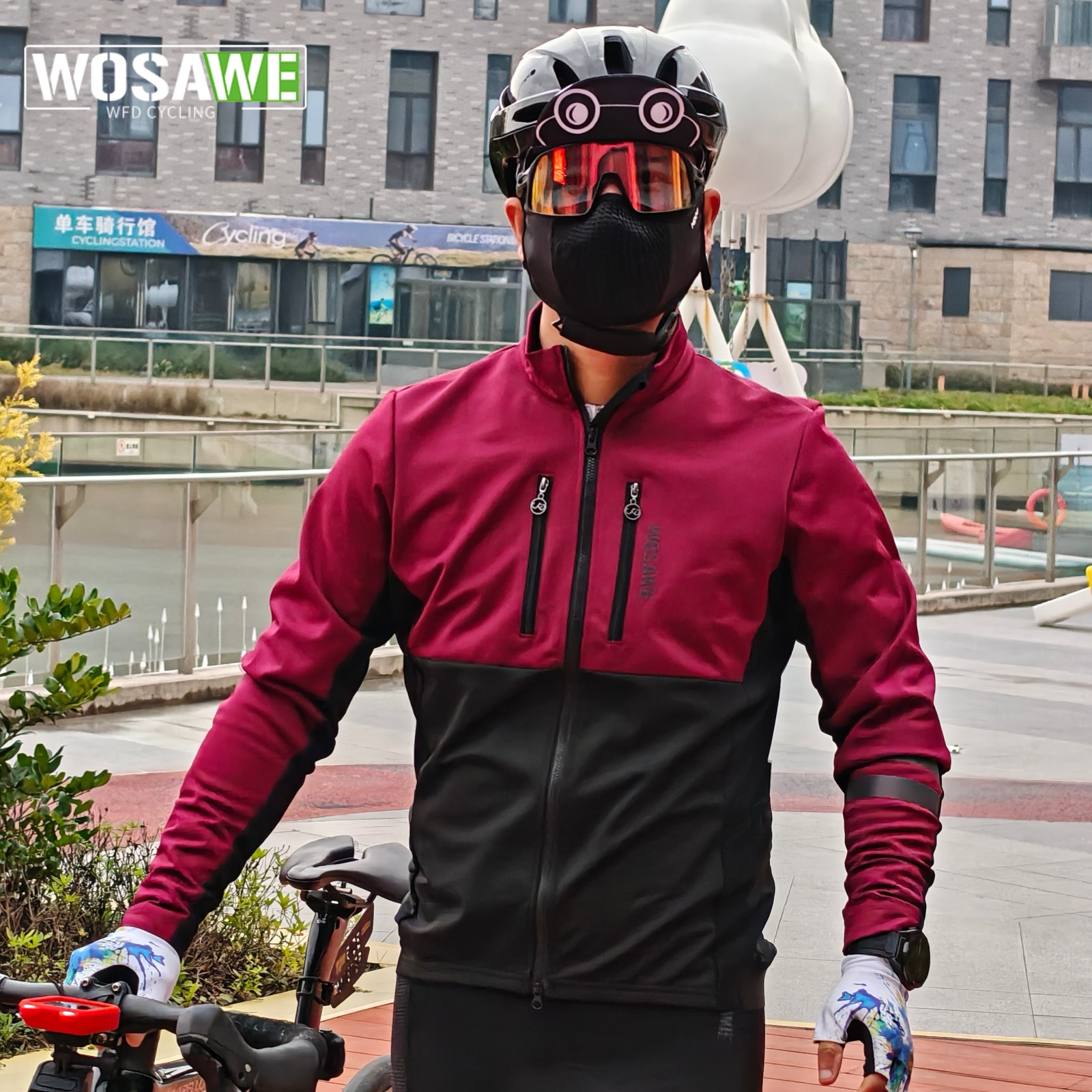 WOSAWE 冬サーマルサイクリングジャケット夜間反射自転車ジャージ防風防水男性コート Mtb ロードバイク服
