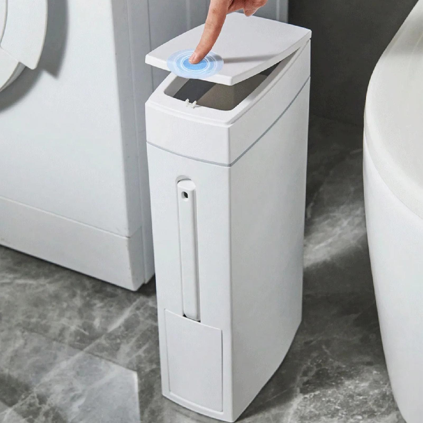 浴室の隙間用ゴミ箱省スペースプレスゴミ箱トイレブラシ付き狭いゴミ箱ゴミ箱ゴミ容器
