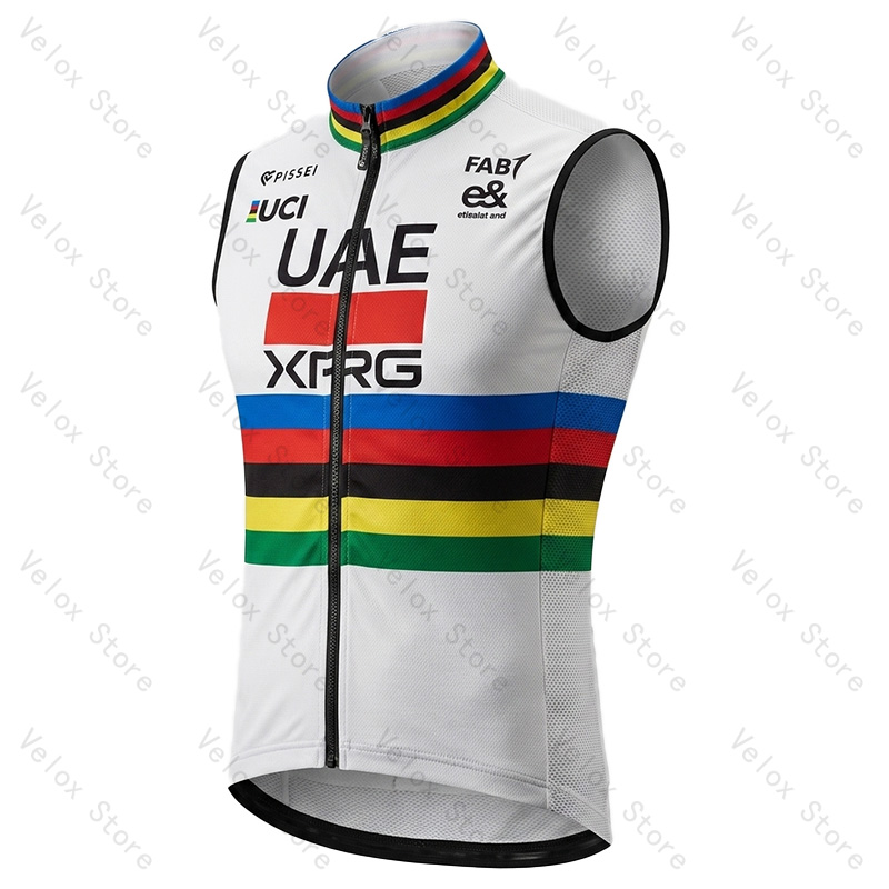 2026 UAE チームサイクリングベスト防風男性サイクリングジャージノースリーブ MTB バイクウインドブレーカータデイ Pogačar 軽量レースロード