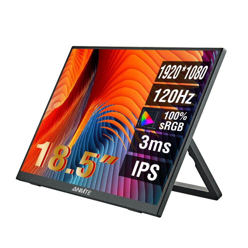 Anmite 18.5 インチ VESA 穴が付いているポータブル モニター 120Hz RGB100%