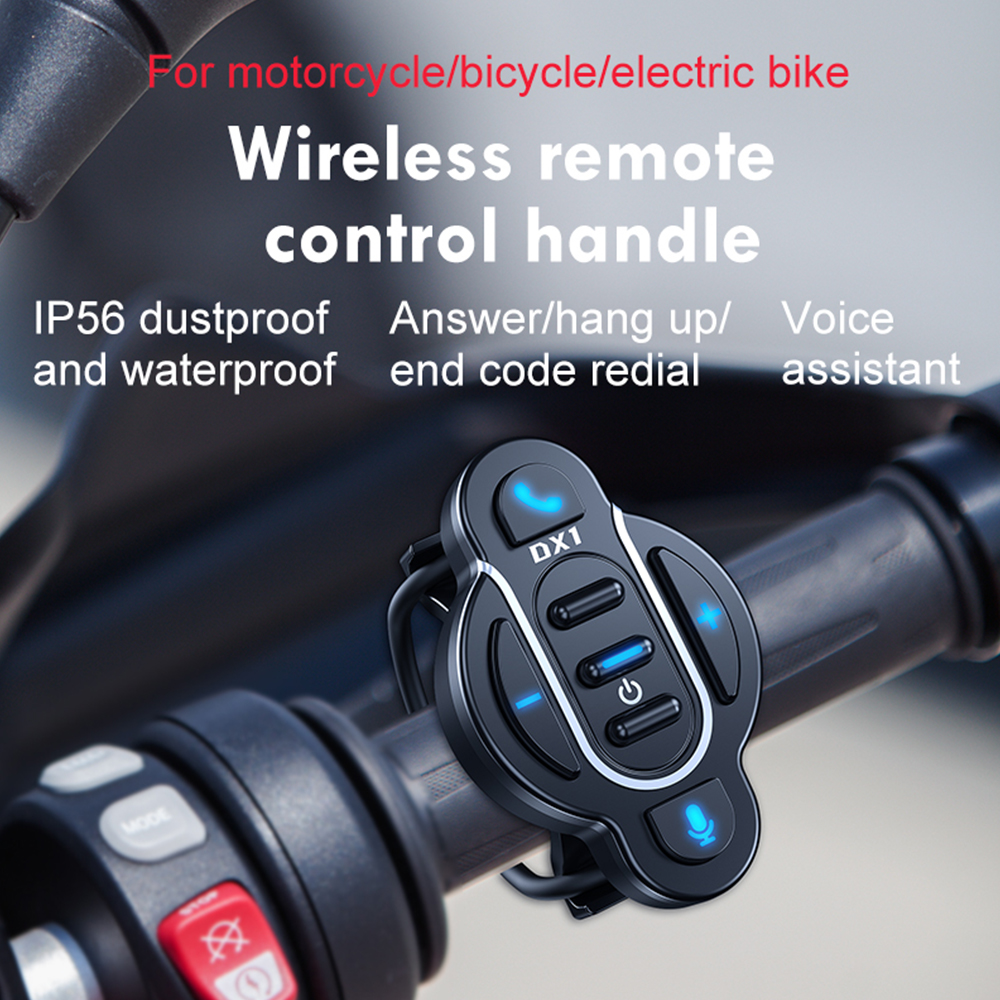 ユニバーサルスマート Bluetooth 5.4 リモコン防水ワイヤレスメディアコントローラヘルメットイヤホンオートバイバイクハンドルバー用