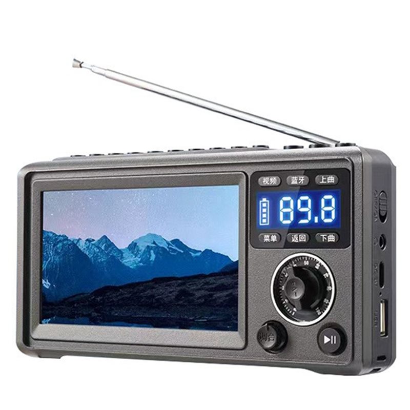 A99E-ポータブルビデオマシン 4.3 インチ Bluetooth スピーカー SW MW FM ラジオ TF カード U ディスク MP3 MP4 プレーヤー AUX 時計高齢者用