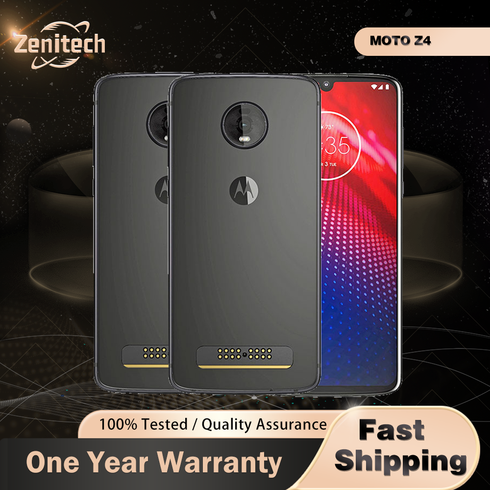 オリジナル Motorola Moto Z4 XT1980 4G 携帯電話 4GB RAM 128GB ROM 6.4 ''48MP 25MP Snapdragon 675 オクタコア Z4 携帯電話