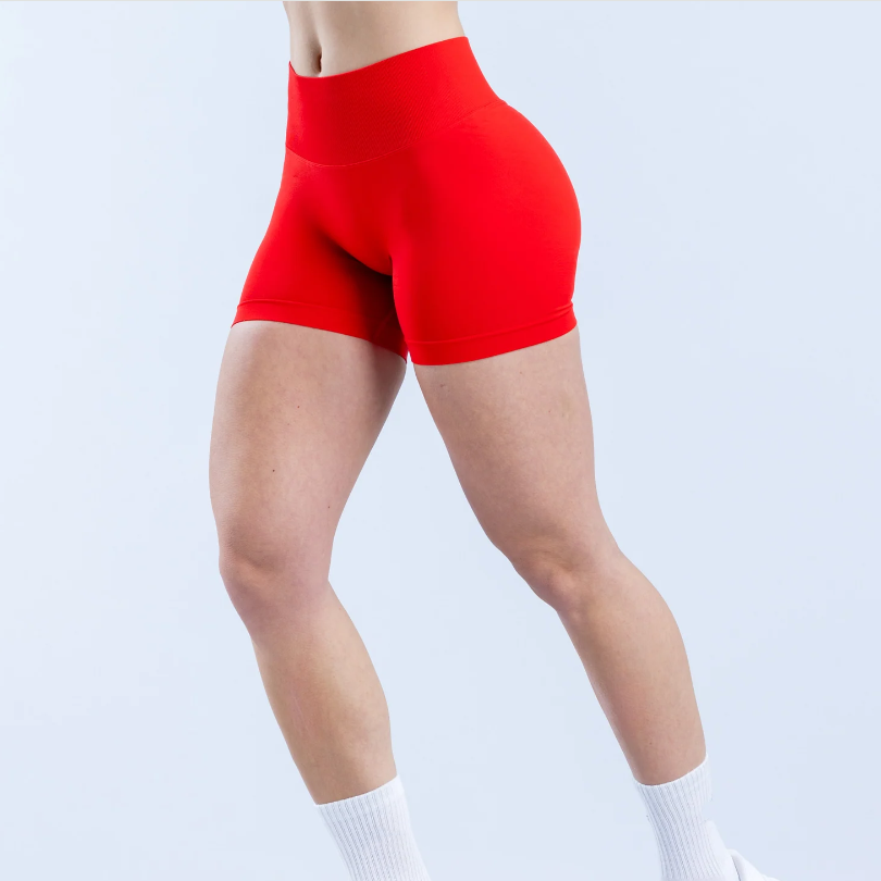 シームレススポーツショーツ女性戦利品ヨガショーツ速乾性フィットネスタイツ固体トレーニングうずくまるカスタマイズ可能なラベル