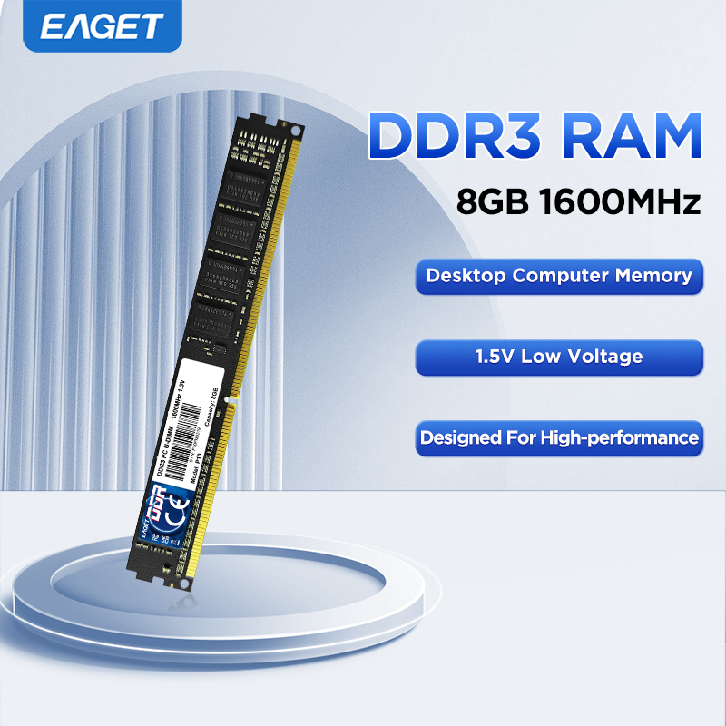 Eaget DDR3 RAM 1600MHz 4GB 8GB 1/2個 1.5V 低電圧メモリ RAM デスクトップコンピュータ用メモリ