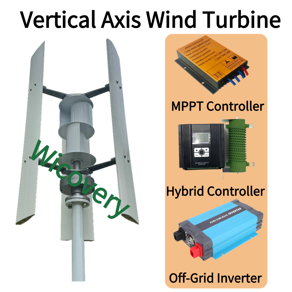 5KW 8KW 10KW 垂直軸風力タービン 12V 24V 48V 代替エネルギー発電機 AC 出力家庭用コントローラインバーター