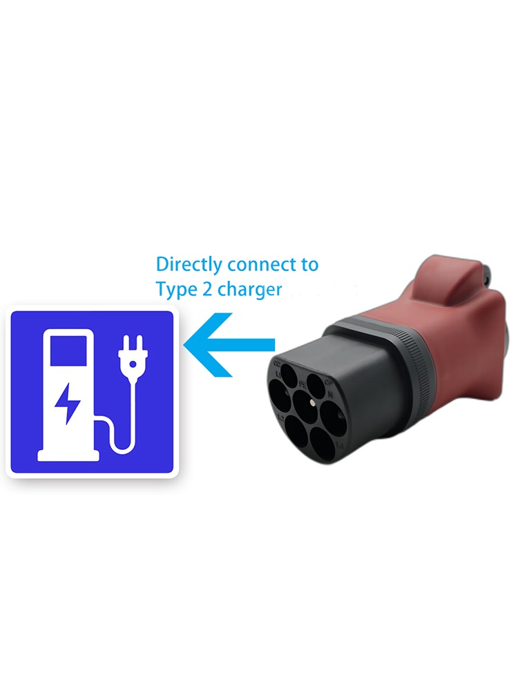 ポータブル EV 充電アダプタ 220V タイプ 2 オスプラグ - Schuko ソケットコンバータ EV 充電器用