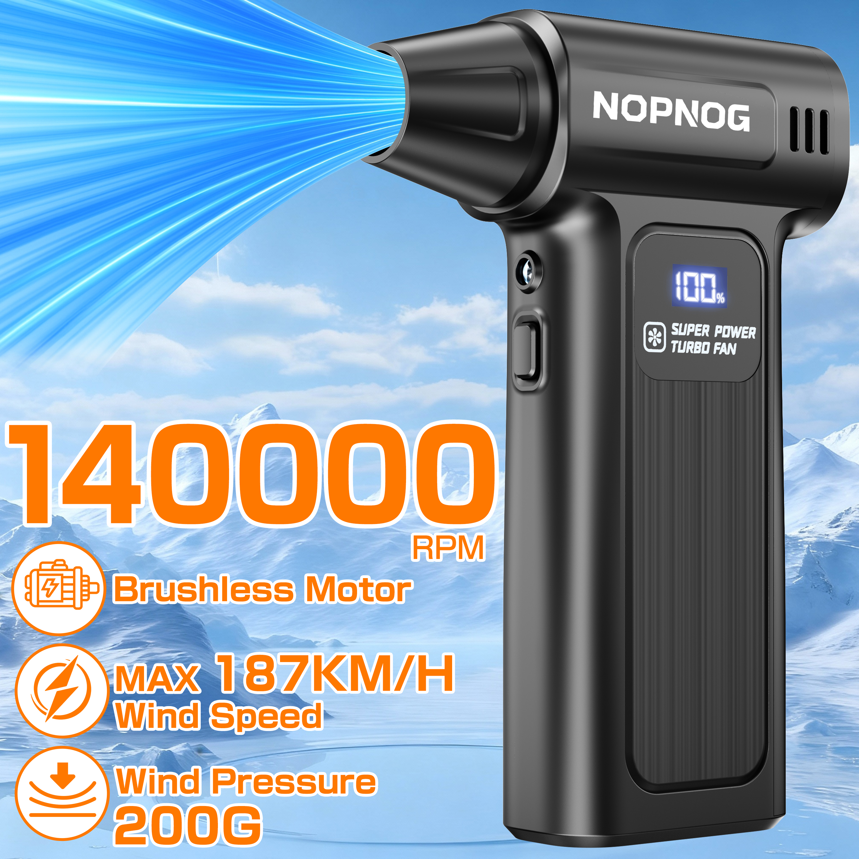 ブロワーツールターボファン電動エアダスター M9 カーアクセサリークリーニングジェット吹雪 150000RPM 2025 新しい暴力ヘアドライヤー
