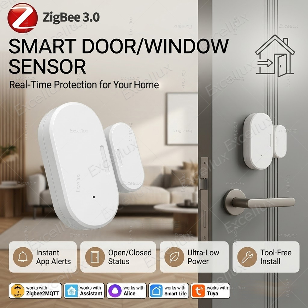 Zigbee 3.0 ドアセンサー 窓センサー 接触センサーが必要 Zigbee Hub TUYA Home Assistant と連携 Zigbee2MQTT Yandex Alexa