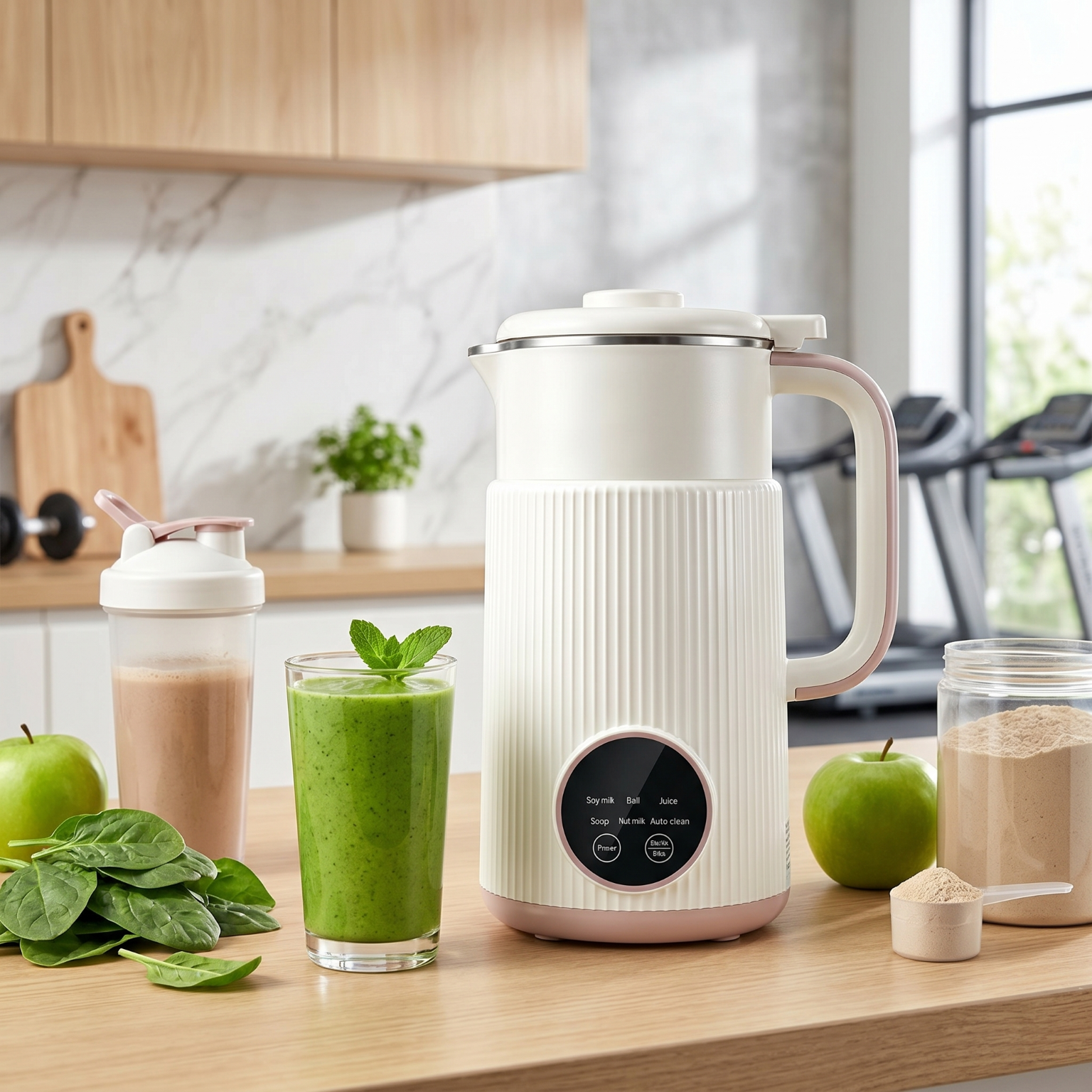 Multifunctional Automatic Soy Milk Maker 0.8L Self Cleaning Nut Milk Blender 12H Timer Delay Start Stainless Steel Inner Jug Mini Fruit Juice Soup Maker