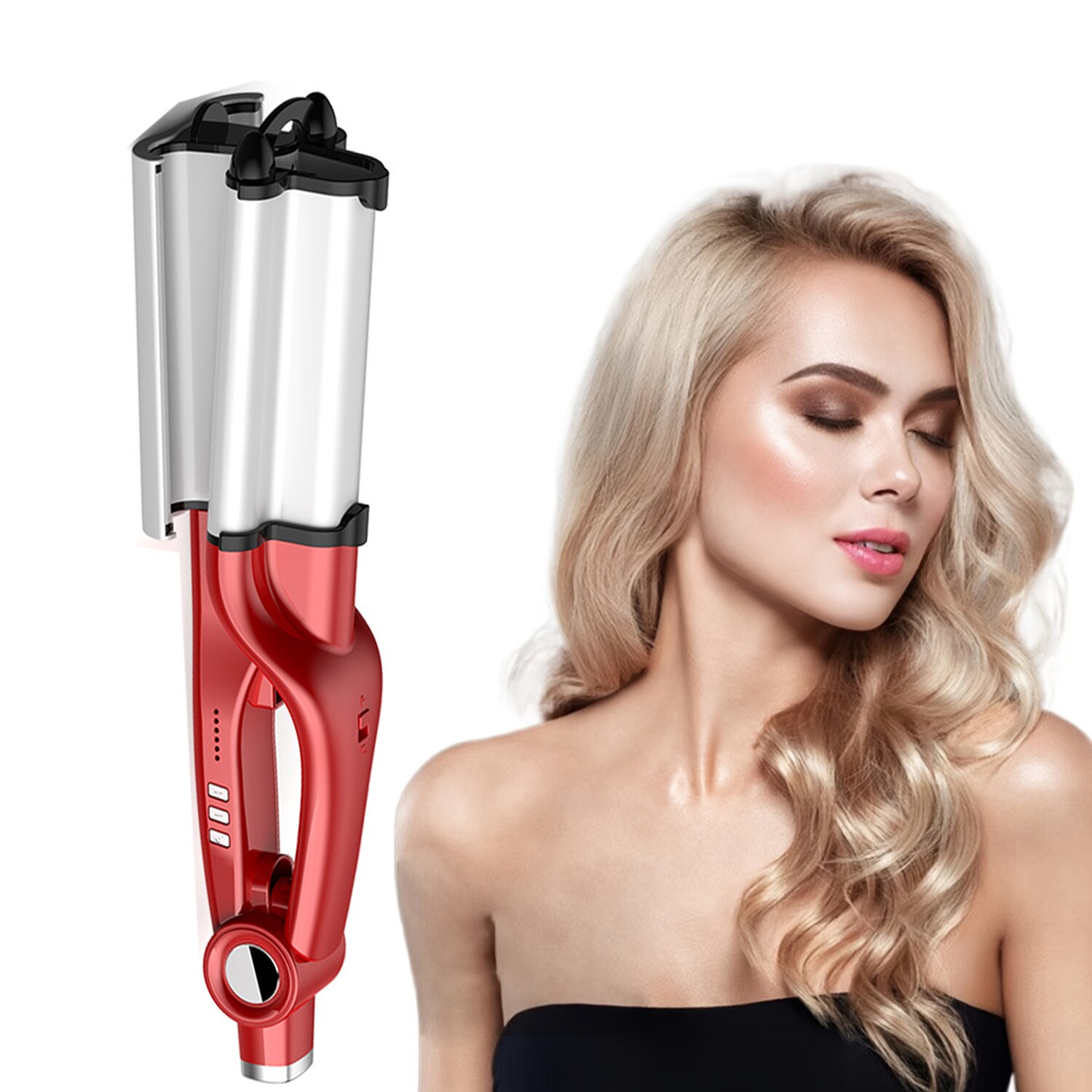 ポータブルヴィンテージ波電気ホットカーリングアイロンの杖ヘアスタイリングツールすべての髪タイプ家庭用スパイラルカール美容