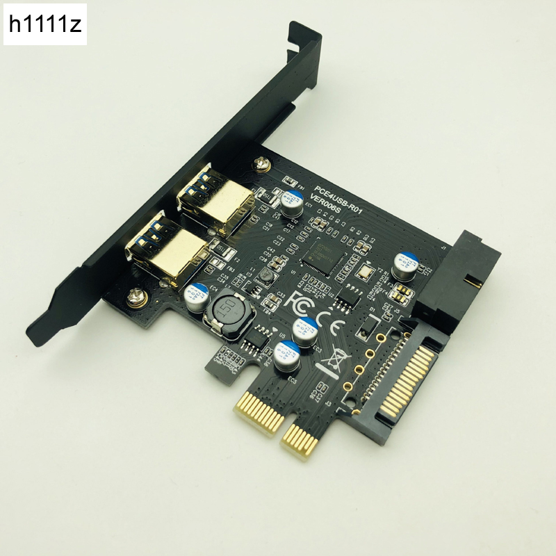 スーパースピードUSB 3.0 PCI-E 2ポートPCI Express拡張カード 19ピン電源コネクタ デスクトップPC用 PCI Express USB 3.0カード 新品