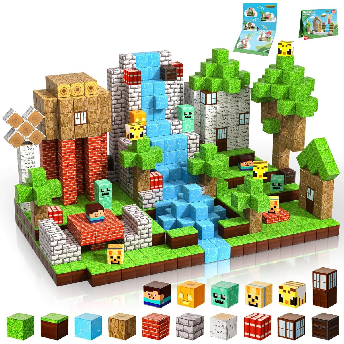 磁気ビルディングブロック Mine World 磁気フォレストハウス レンガキューブおもちゃセット STEM 感覚 2026 3 男の子女の子子供のための最高のギフト
