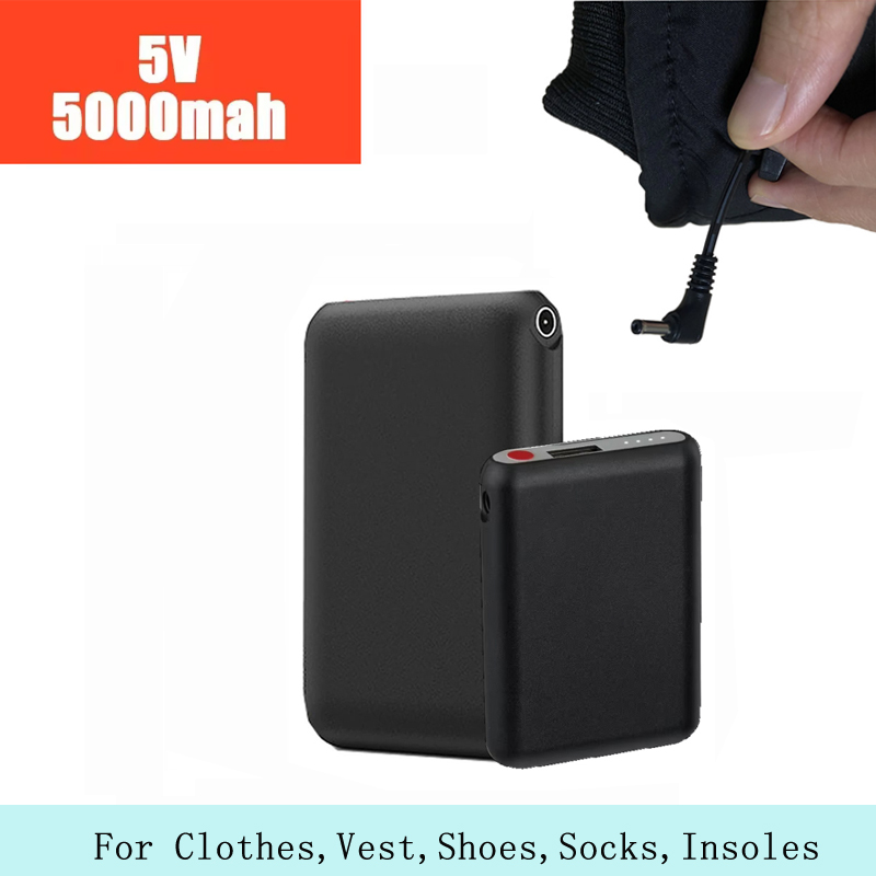 5V 5000mAh 加熱手袋リチウム電池、暖かい衣類、靴下、インソールに適しており、冬のポータブル電源としても使用できます。