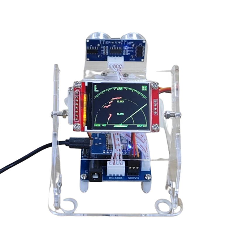 アクリルミニレーダーロボット TFT 小型/大画面超音波レーダー Arduino ロボット ESP8266 プログラム可能なおもちゃ Diy キット