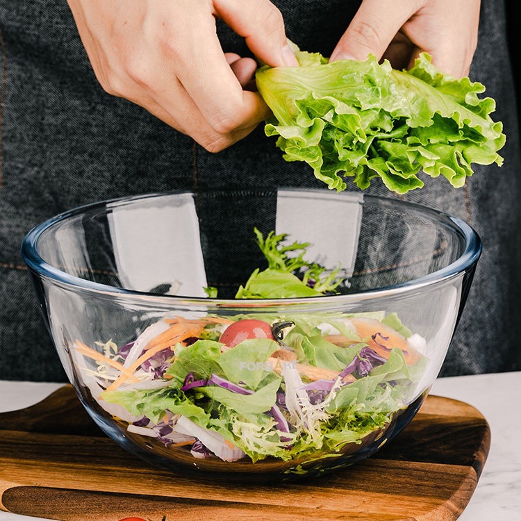 HYS ベーキングツール ガラス卵ビーター 高温耐性ケーキベーキングボウル ガラスボウル 透明サラダボウル