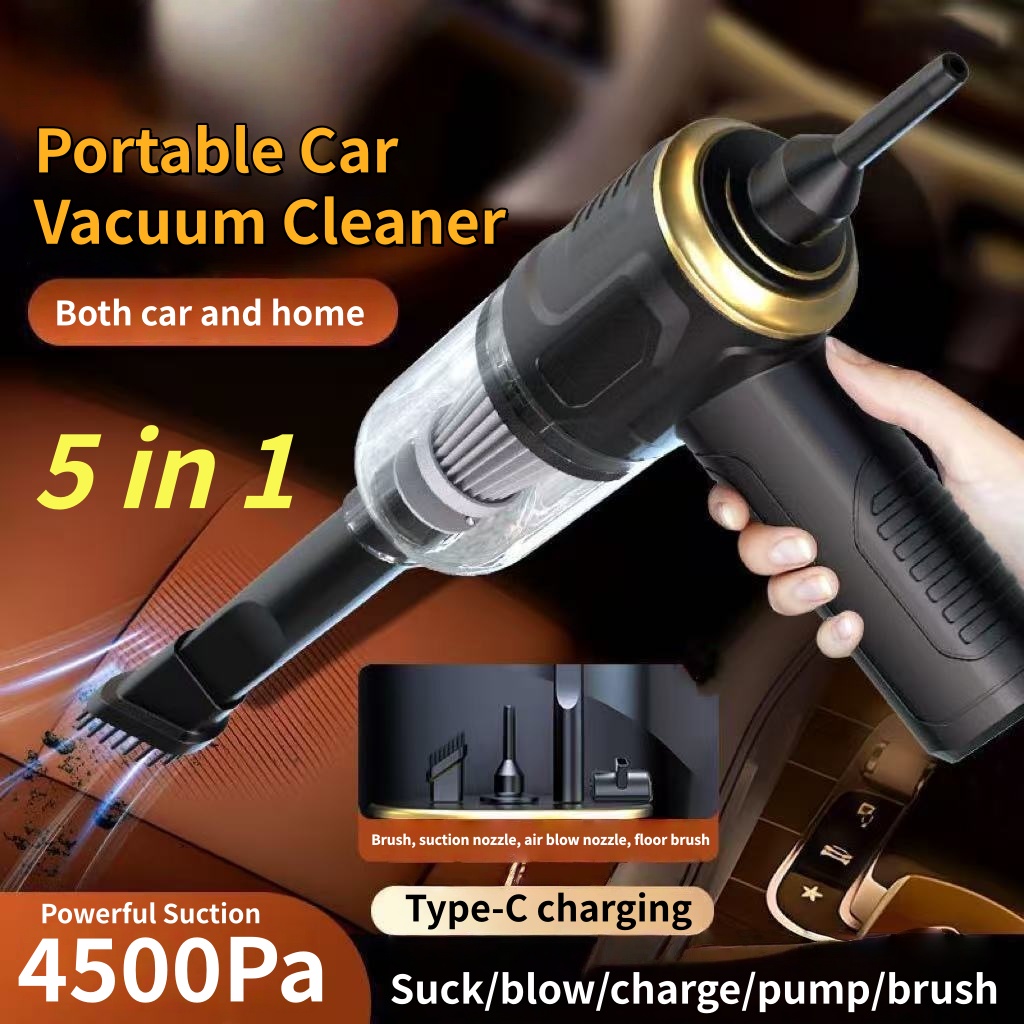 5-in-1 ポータブルコードレスハンドヘルド車掃除機ウェットドライハイパワー充電式ホームクリーナー Aspirateur Sans Fil