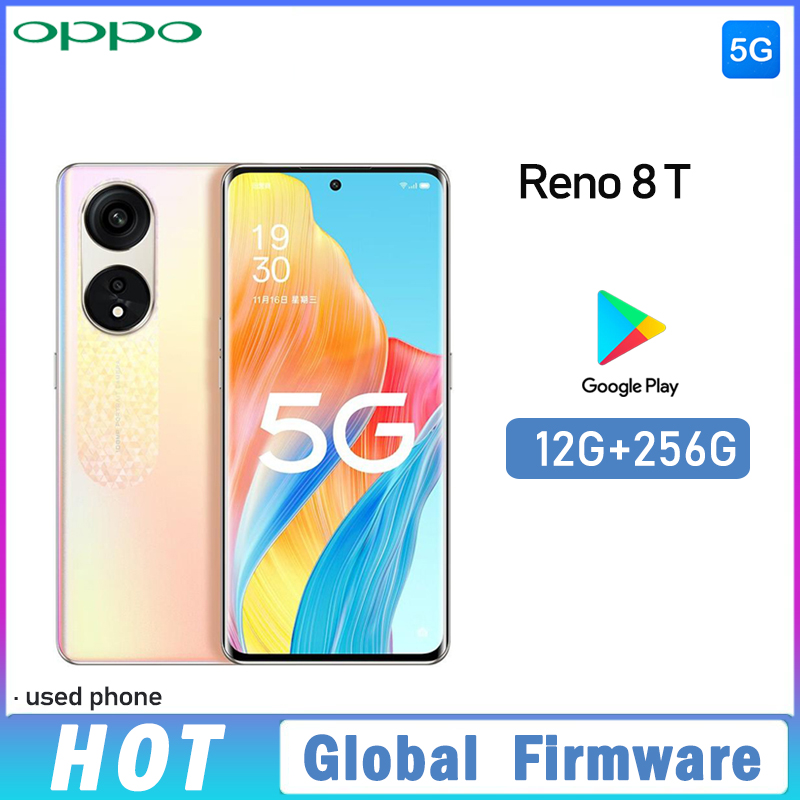 OPPO Reno 8T 5G スマートフォン グローバル ファームウェア カメラ 108MP ColorOS 13 Snapdragon 695 RAM 12GB ROM 256GB 4800mAh 中古電話