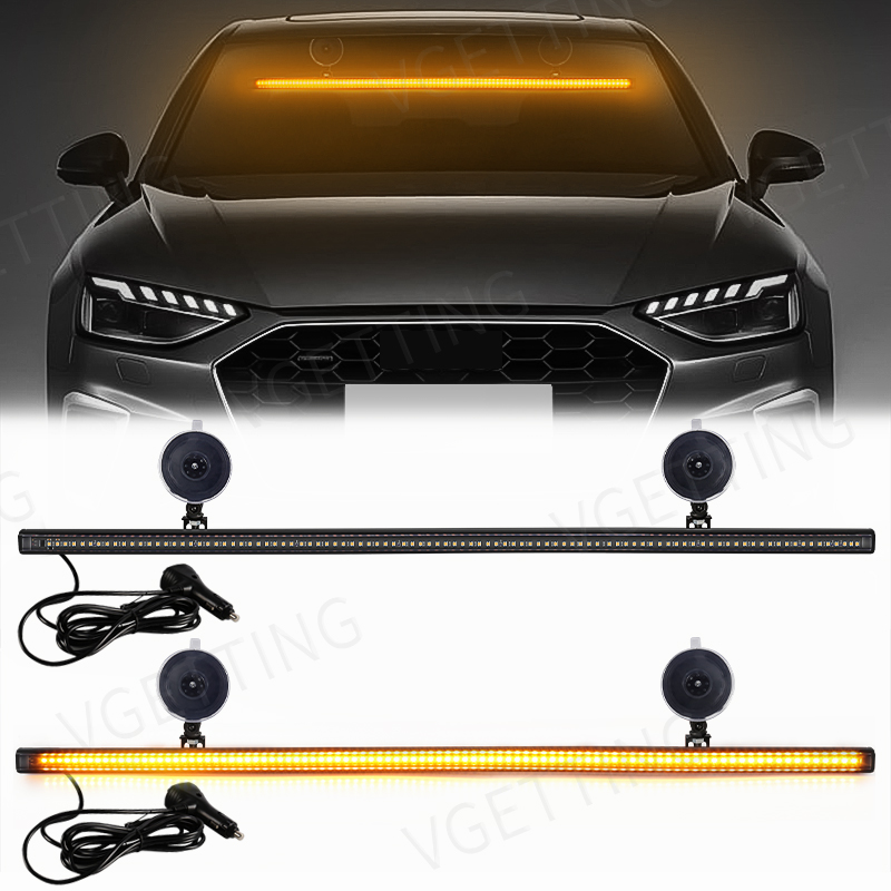 96 LED 3030 ビーズストロボランプバー車のフロントガラス警告灯交通信号緊急点滅ランプ 12-24V イエローブルー