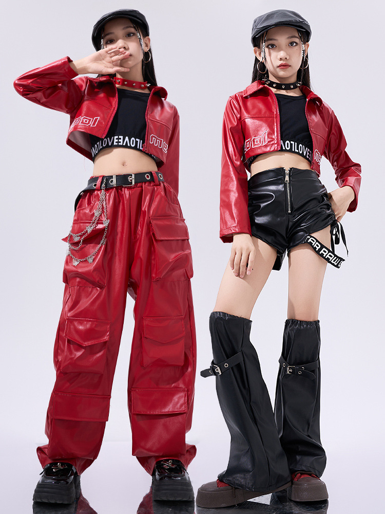 ファッショングループジャズダンス衣装子供クールヒップホップ服ストリートウェア子供子供社交ダンス Kpop 衣装