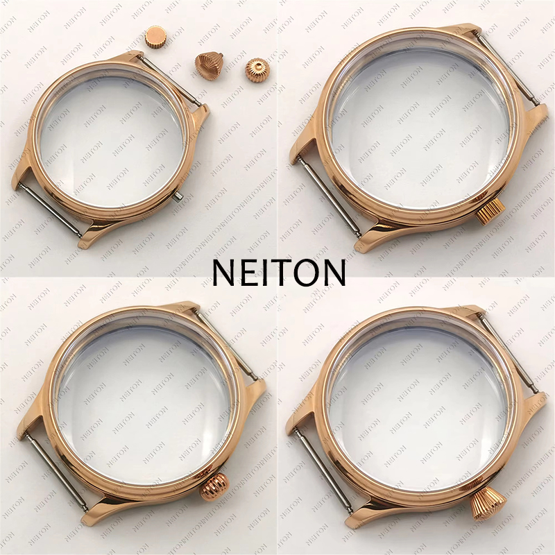 NEITON 44 ミリメートル時計ケース ETA 6498 6497 カモメ ST3600 ムーブメントアクセサリー部品ケース固体ステンレス鋼