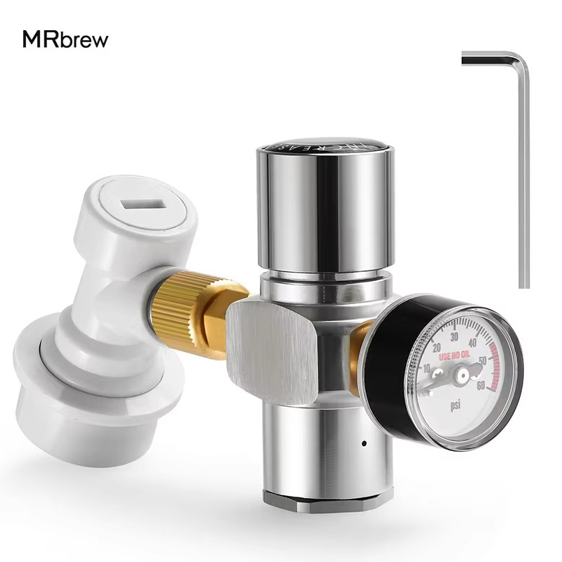 ビール樽 Co2 充電器、0-60PSI ミニ Co2 レギュレーター、ボールロック付きポータブル Co2 ディスペンサー、自家醸造ビール樽用クイックディスコネクト