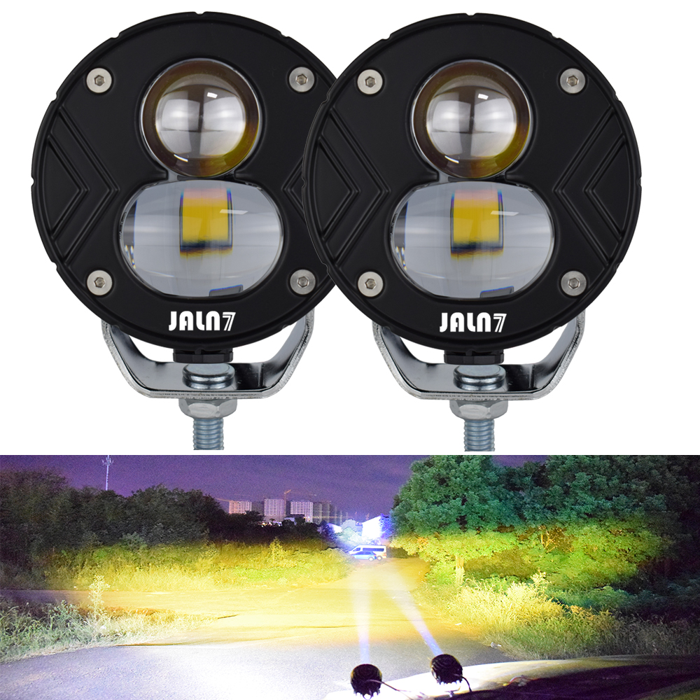 3 インチ LED ライトポッド MOTO オフロードドライビングスポットライトフォグランプ車のヘッドライト MOTO ATV UTV Lada 4WD 4x4 プロジェクターレンズ 2 個