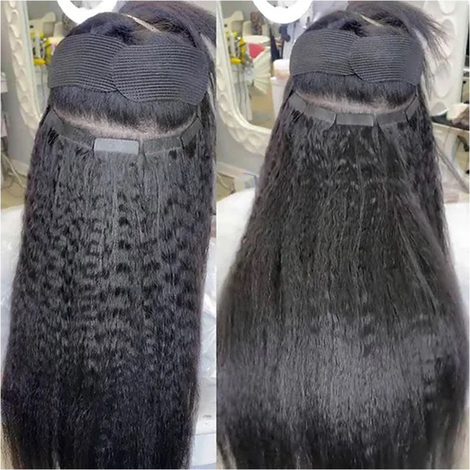 キンキーストレートテープ 人毛エクステンション 100% レミーテープ ヘア接着剤 目に見えないブラジル産 ナチュラルブラック 16インチ-26インチ インチ