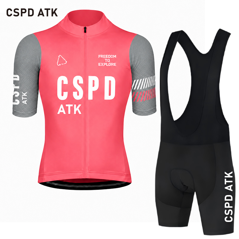 CSPD ATK メンズサイクリングスポーツウェアサイクリングパンツ夏速乾性ロードバイクサイクリングトップ MTB プロサイクリングスーツセット