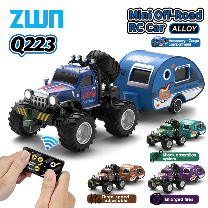 Q222 Q223 1:64 ミニ RC トラックとトレーラーモンスター調整合金全地形リモートコントロールモデルカーのおもちゃ子供のためのギフト