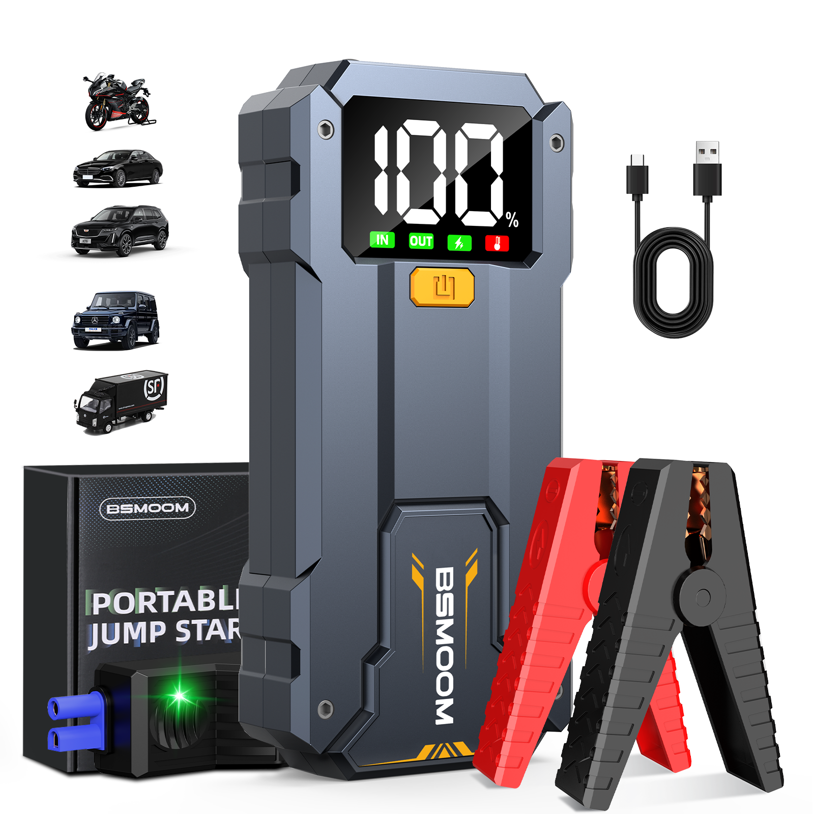 車のジャンプスターター 10000mAh 電源銀行車のブースター充電器 12V 始動装置車の緊急ブースターリチウムスターターバッテリーパック