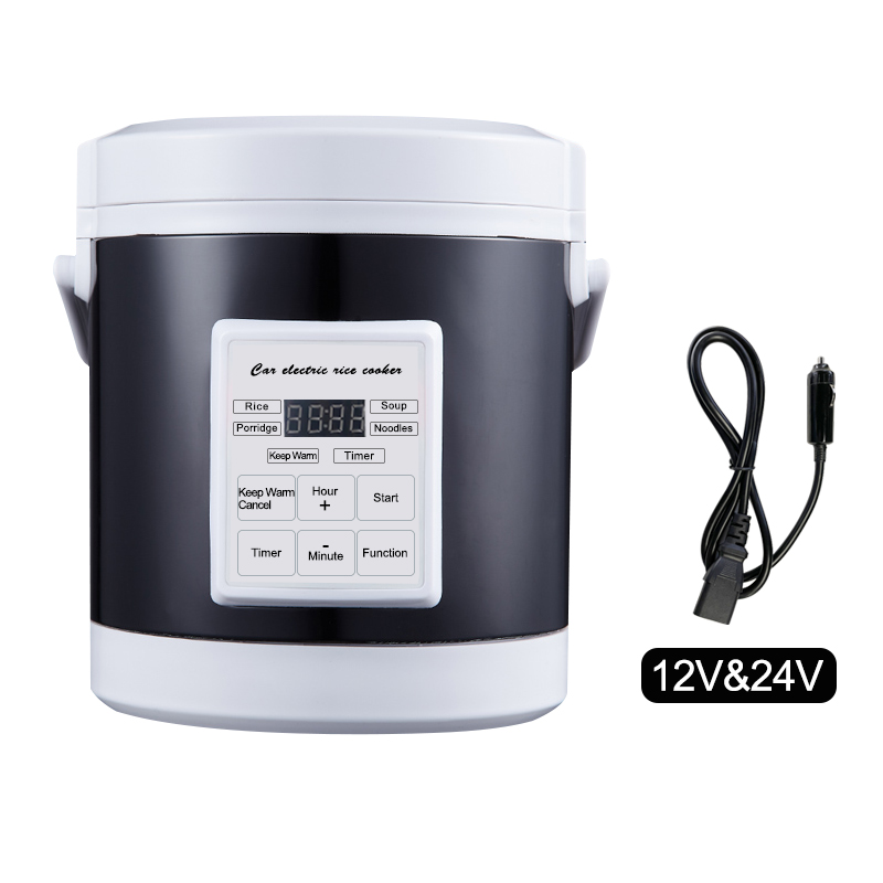 12V 24V ミニ車炊飯器 1.6L 車トラック電気スープお粥調理機食品蒸し器ウォーマー高速加熱弁当箱