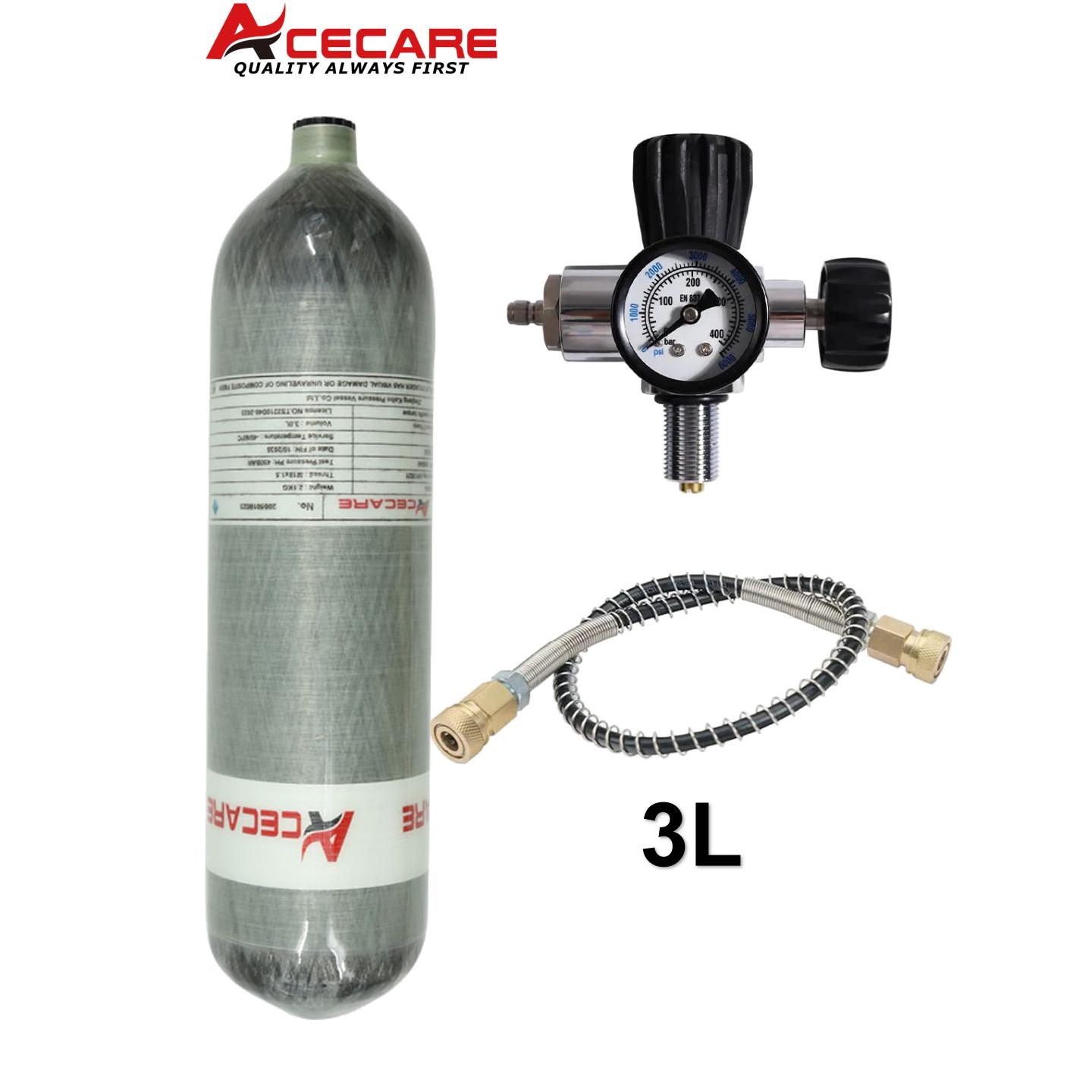ACECARE 4500Psi 300Bar 3L カーボンファイバーシリンダー高圧タンク充填ステーション HPA ダイビング充電ステーション M18 * 1.5