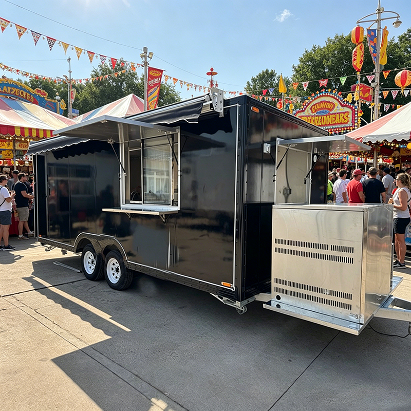 Concession Food Trailer Insulated Mobile Catering Unit Outdoor Street Food Truck Trailer
