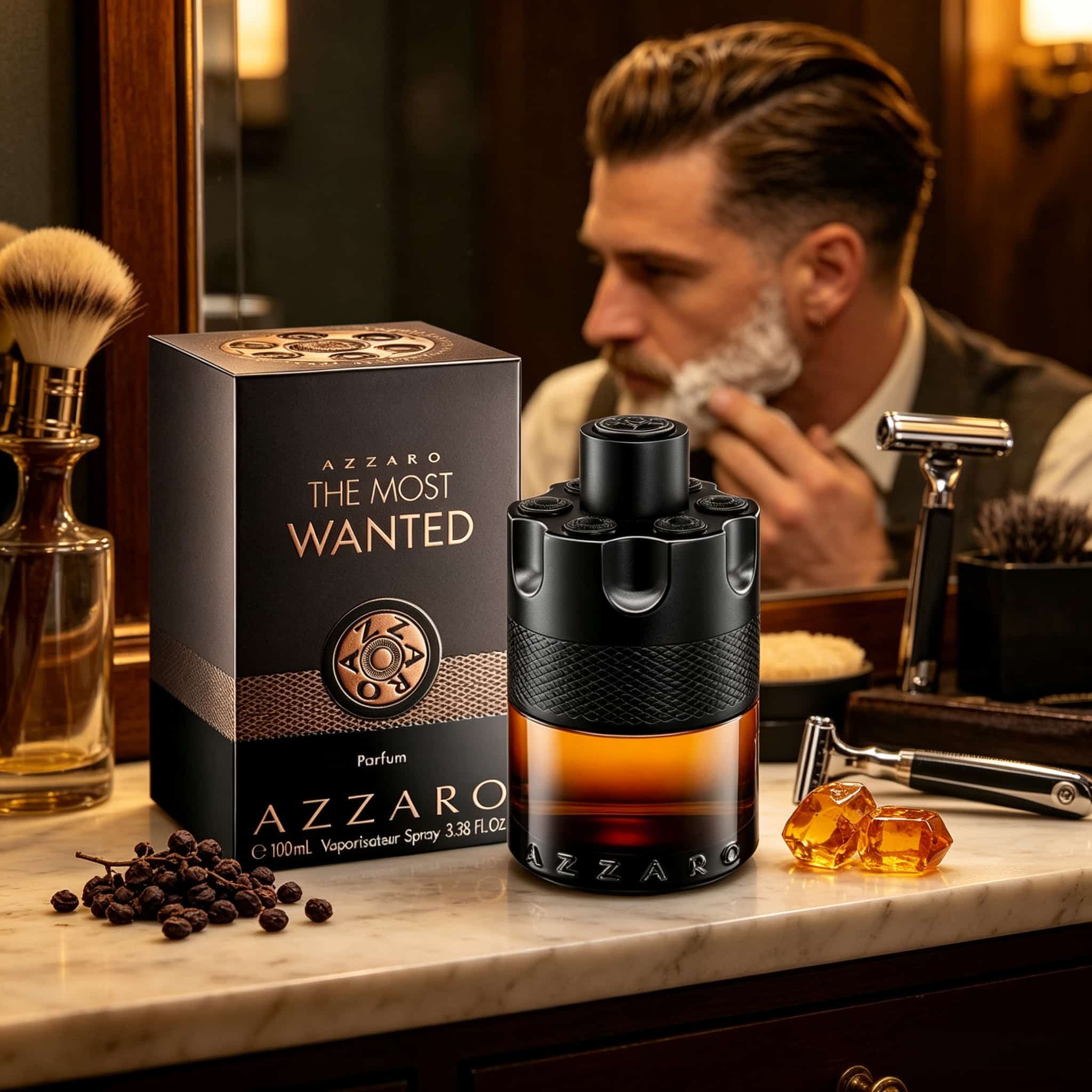 アザロ ウォンテッド 究極の男性用香水 - 3.4 オンス100ml、バニラスモークタバコ、スパイシーウッドアンバー、高飛車な大人のタフマンフレグランス、ハイエンドマンギフト用自分用コレクションフレグランス