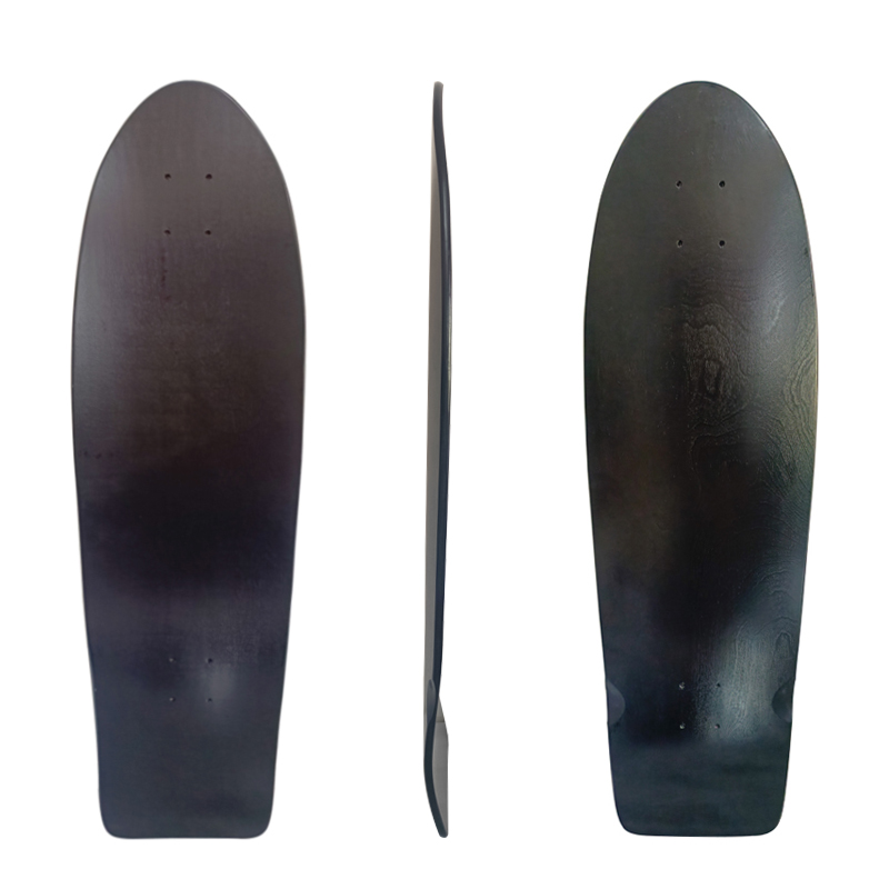 34 "Professional Land Surfboard Deck Double Warped Road Punch Board Adult Skateboard Solid Black Maple Landing Board With Foot