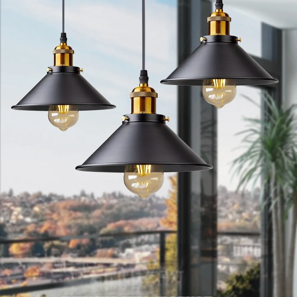 JOYINLED 1/2/3 ヘッドシャンデリア工業用ペンダントライトヴィンテージレトロメタルペンダントライト E27 寝室リビングルームホーム
