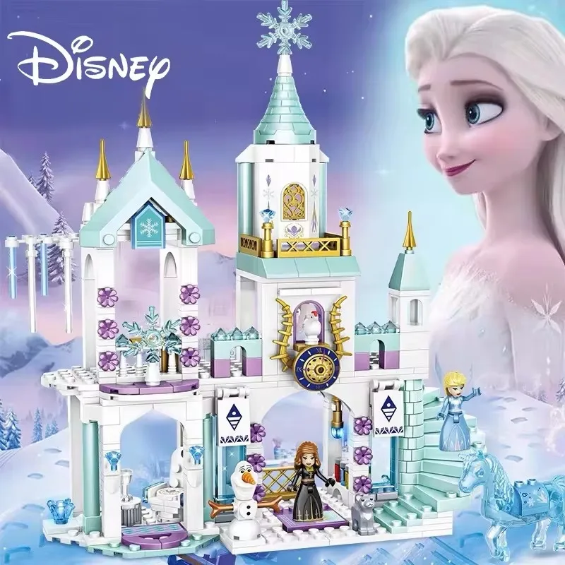 ディズニー冷凍プリンセス雪の城ビルディングブロックおもちゃセット映画教育組み立ておもちゃ DIY ギフト女の子のため