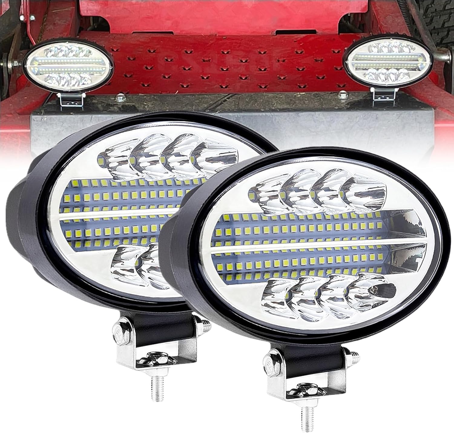 新しい 5 インチオーバルハイパワー 48 LED チップ LED ワークライト 144 ワット 12 V 24 V DRL スポットライト車のトラックオフロードトラクターライトレトロフィット