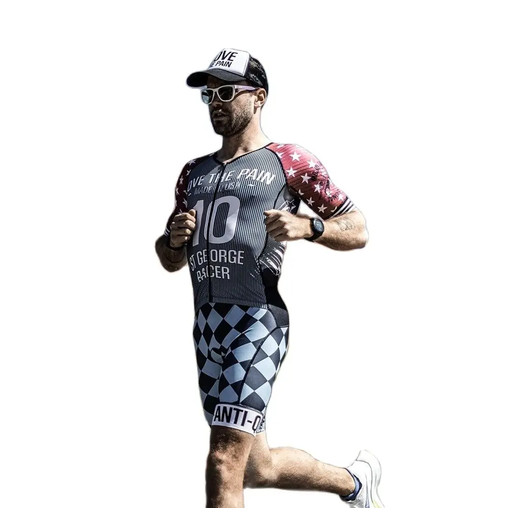 Love The Pain メンズサイクリングスキンスーツトライアスロンスピードスーツトライスーツ半袖スピードスーツマイヨ Ciclismo 2021 新スタイルジャンプスーツ