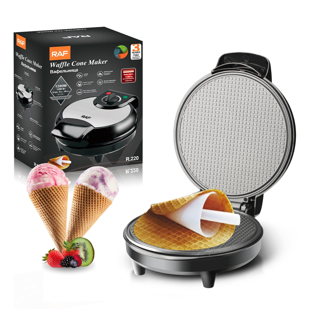 1200 ワット電気クリスピーエッグロールメーカーワッフルアイスクリームコーンマシン家庭用朝食エッグロールサンドイッチ鉄クレープベーキングパン