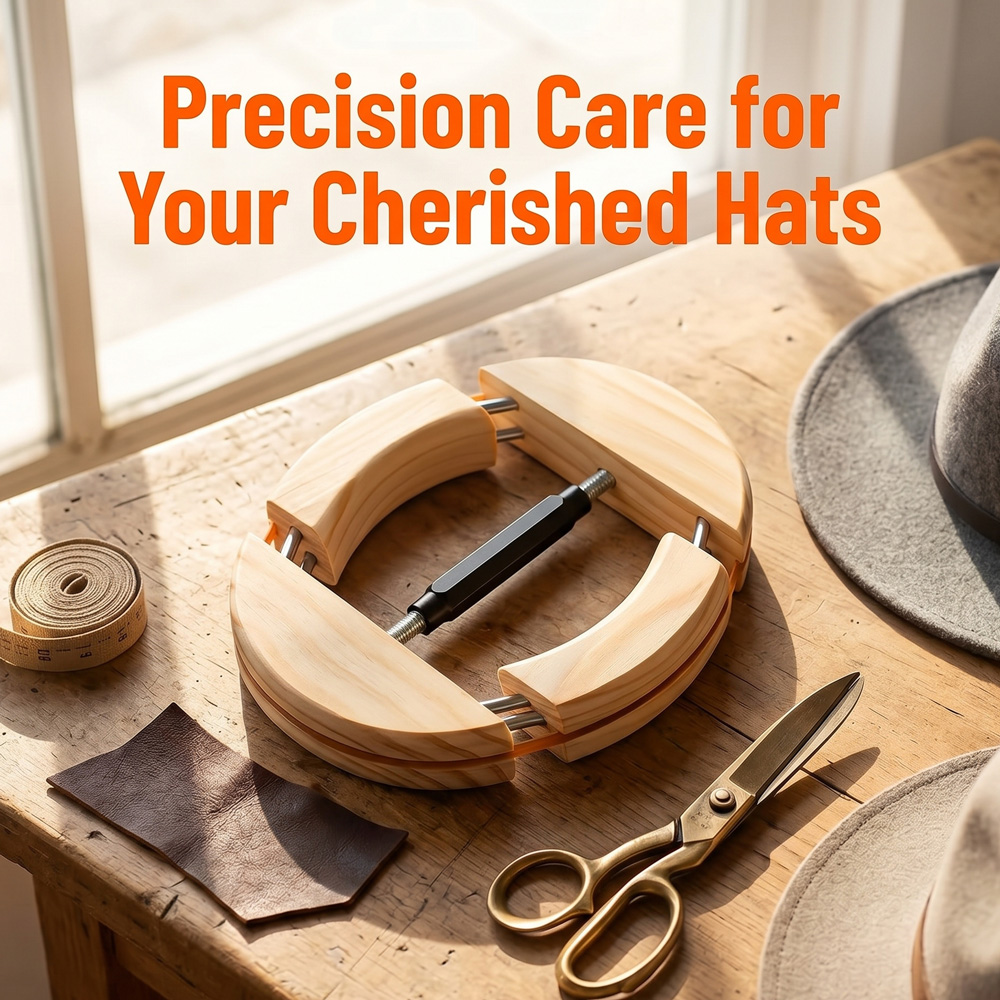 Repacego Adjustable Wooden Hat Stretcher 4-Way Hat Expander for Men Women Fits All Hats Prevent Shrinkage & Headaches Holders