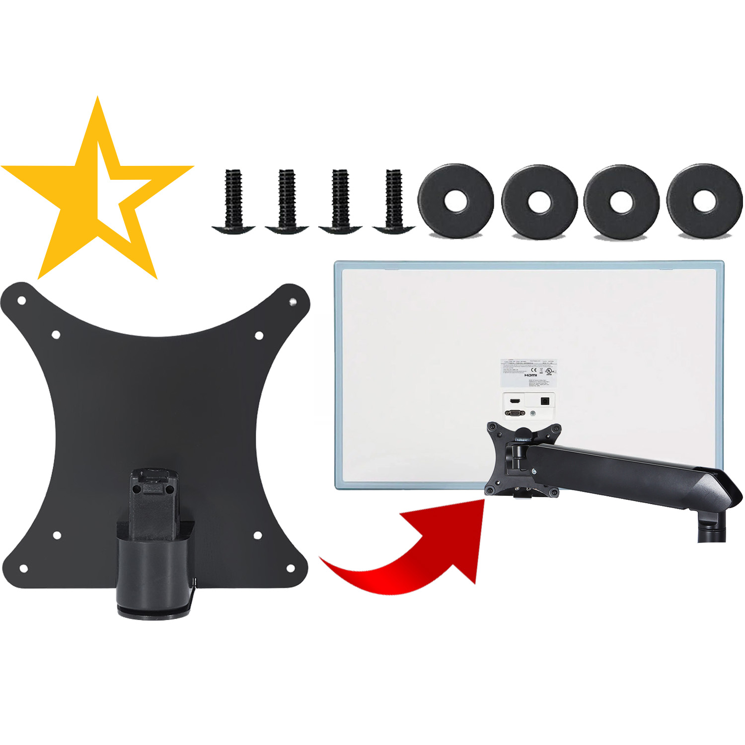Samsung S22D360H S24D393HL S24D391HL S27D393H S27D391H S27D390H モニターブラケットマウントスタンド/アーム用 VESA マウントアダプター