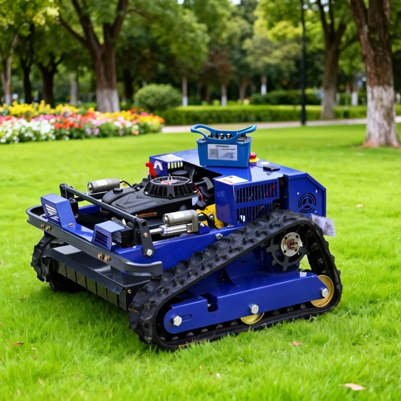 カスタマイズされたCE EPA全地形芝刈り機、農業用ゴムトラックリモコンロボット芝刈り機