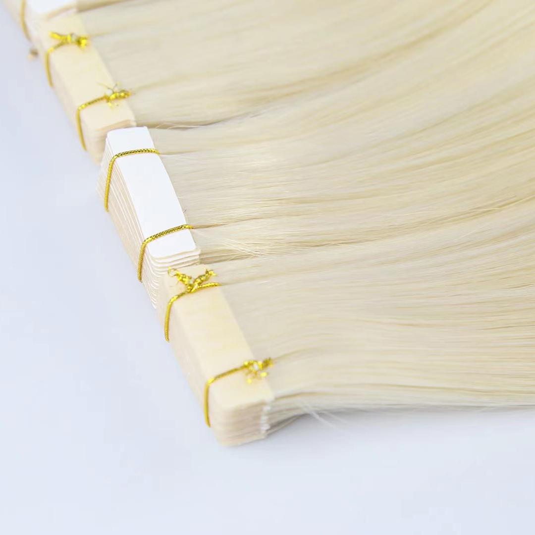 #60 Europe Tape in Human Hair Extension Skin Weft 100% Human Remy Hair 20pcs Adhesive Natural Tape in Hair Extensions 12"-26''