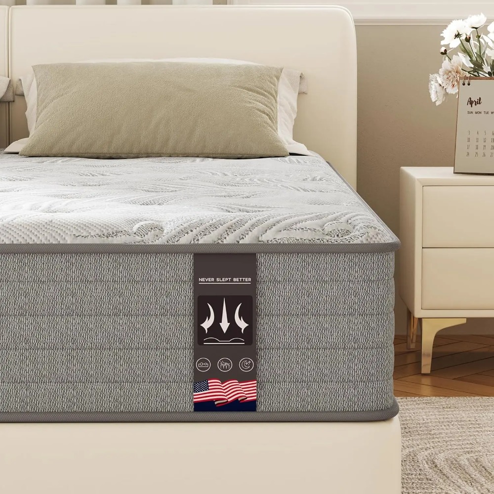 12 Inch Twin Mattress with Gel Memory Foam and Individually Pocket Innerspring Hybrid, Customized