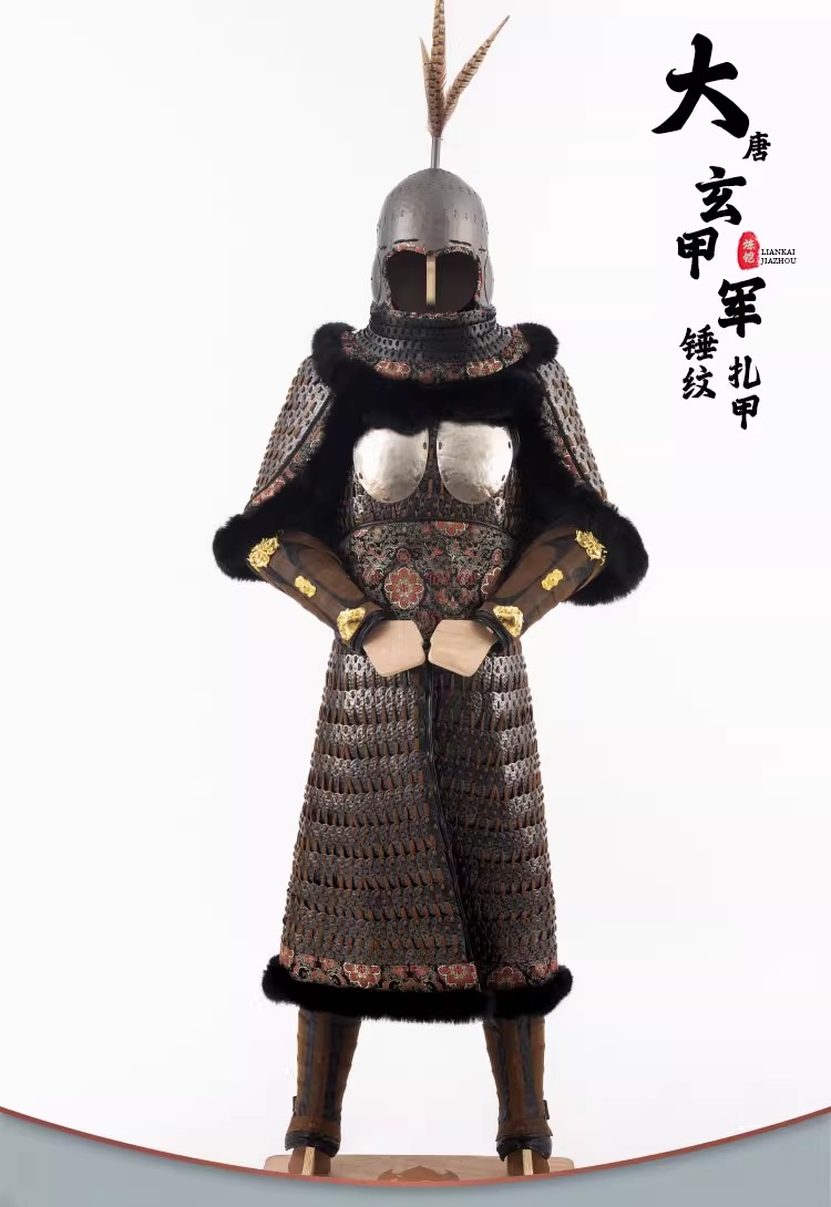 唐時代の古代中国の甲冑は本物の人でも着用可能