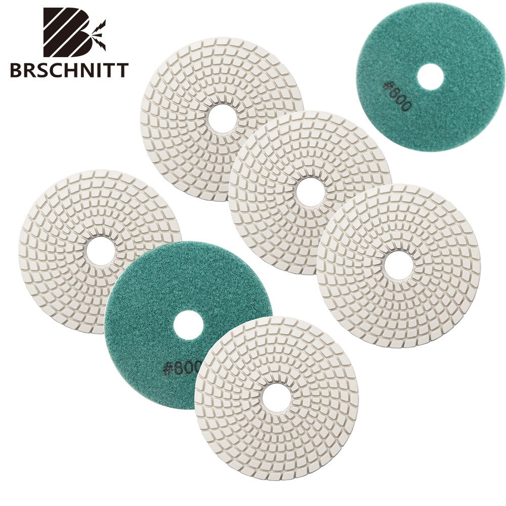 BRSCHNITT 7 個 4 インチウェット研磨パッド花崗岩石大理石サンディンググラインダープラスチックバッキングホルダーサンディングディスク